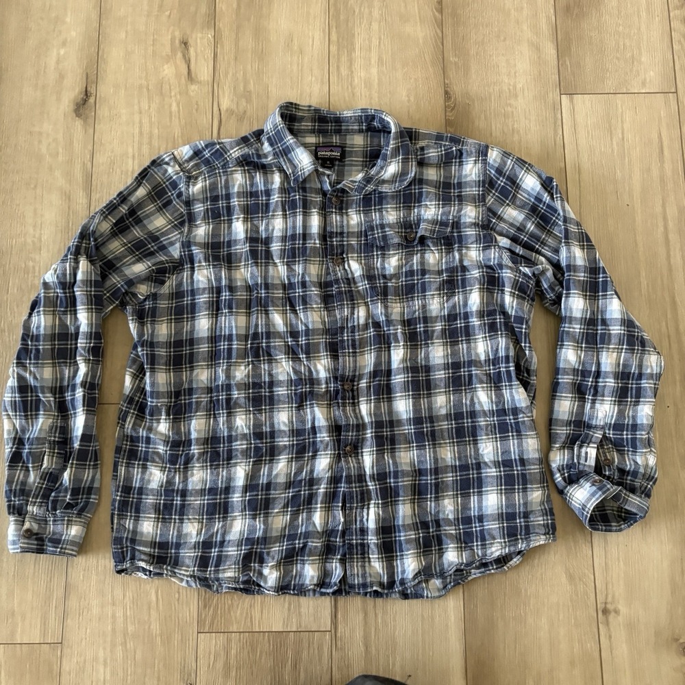 Patagonia‎ Men's XL Organic Cotton Plaid Long Sleeve Flannel Button Front Shirt